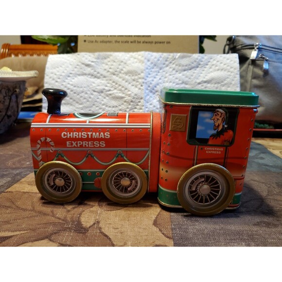Christmas Express Train Locomotives Shaped Tins, Compart & Wheels Spin - RH#38 - Picture 9 of 14